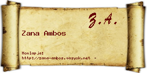 Zana Ambos névjegykártya